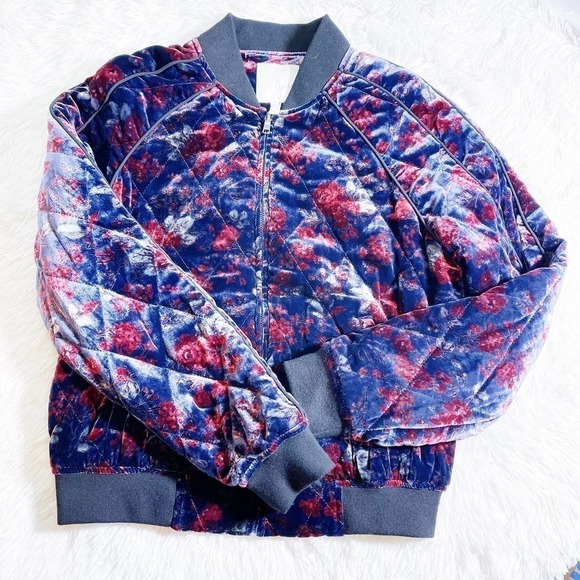 Joie Mace Quilted Flower Bomber Jacket Black Trim SZ Small - Picture 5 of 10